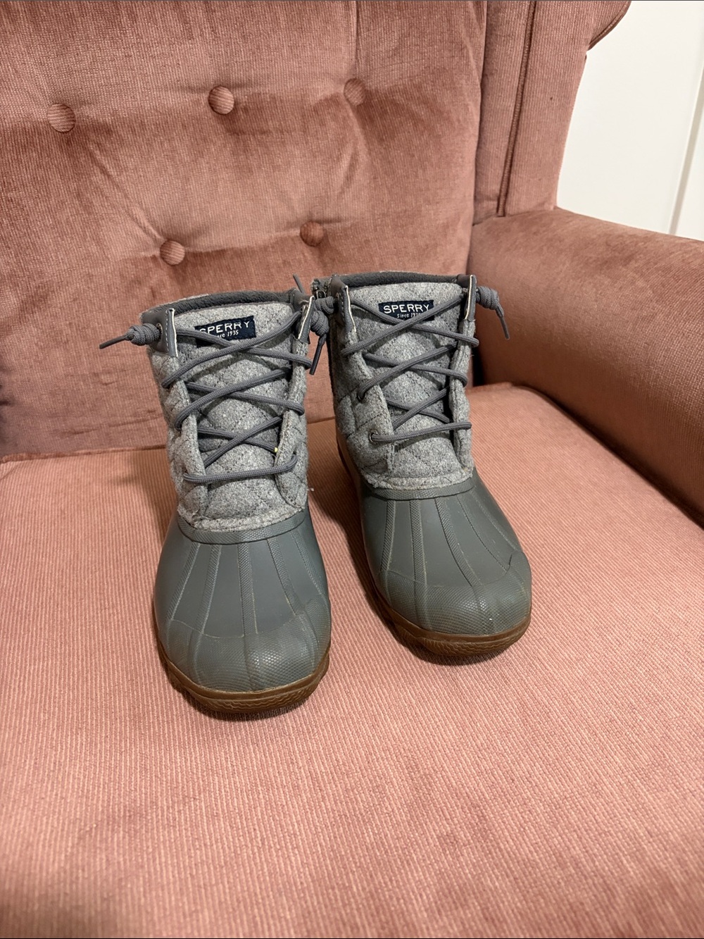 Sperry Kids Gray Waterproof Duck Boots